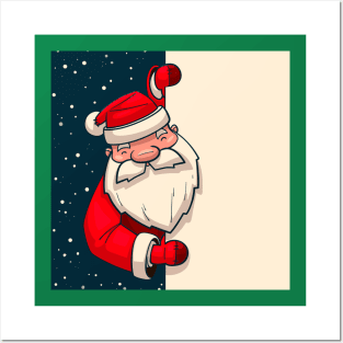 Santa Claus Holding banner Posters and Art